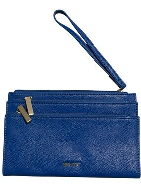 Nine West Cobalt Blue Zip Wristlet Clutch
